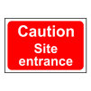 Caution Site Entrance Sign - RPVC, 600 X 400mm
